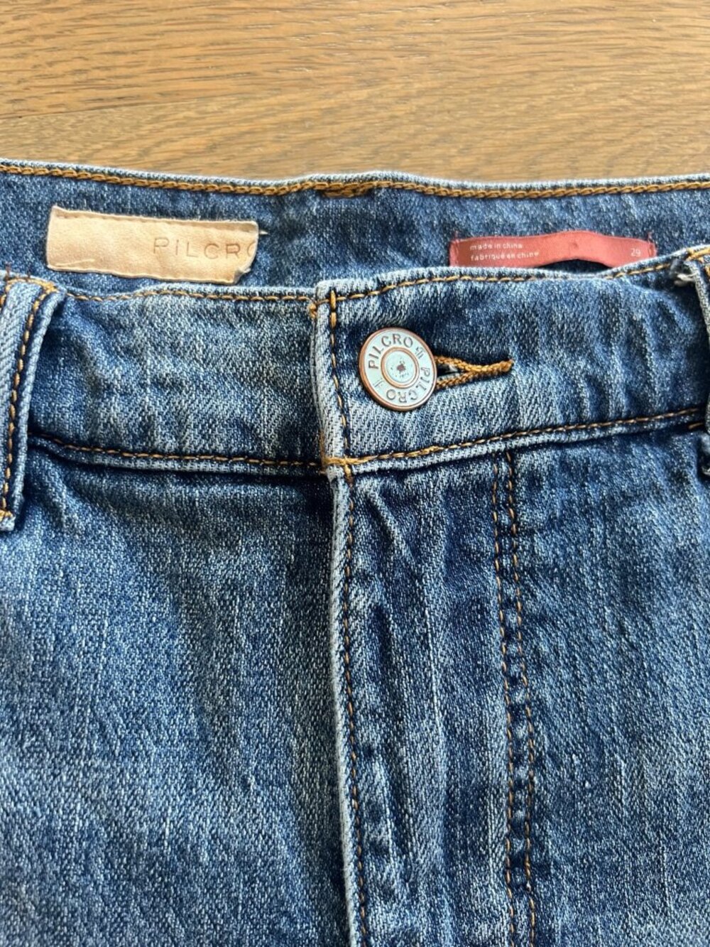 Anthropologie Pilcro Wide Leg Jeans Size 29 Distressed Stretch Denim - Picture 3 of 5